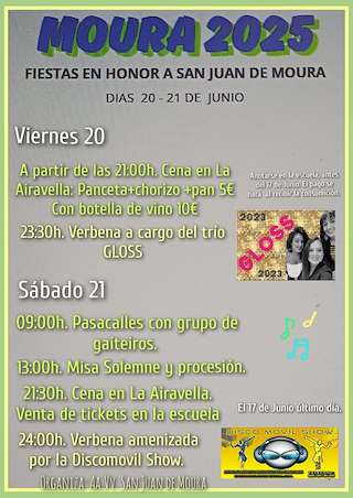 Fechas, información, programa, cartel, imágenes, mapa y ubicación de San Juan de Moura  en  Nogueira de Ramuín