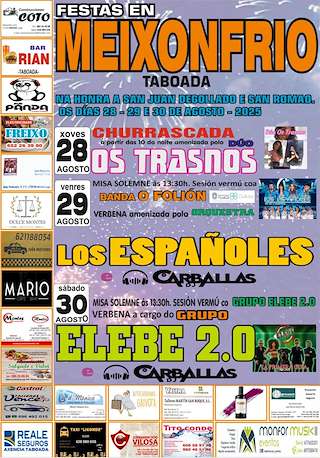 Fechas, información, programa, cartel, imágenes, mapa y ubicación de San Juan Degollado e San Romao de Meixonfrío  en  Taboada