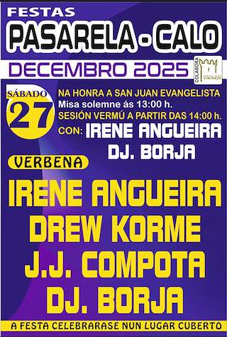 Fechas, información, programa, cartel, imágenes, mapa y ubicación de San Juan Evangelista de Pasarela-Calo  (2025) en Vimianzo