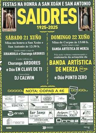 Fechas, información, programa, cartel, imágenes, mapa y ubicación de San Juan y San Antonio de Saídres  en  Silleda