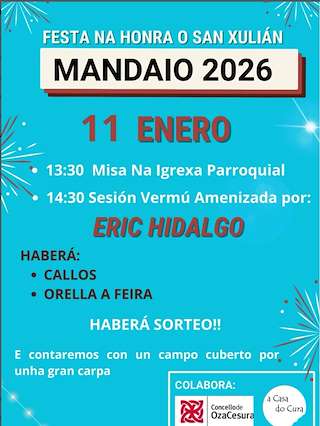 Fechas, información, programa, cartel, imágenes, mapa y ubicación de San Julián de Mandaio (2026)  en  Oza Cesuras