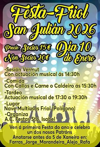 Fechas, información, programa, cartel, imágenes, mapa y ubicación de San Julián  en  Friol