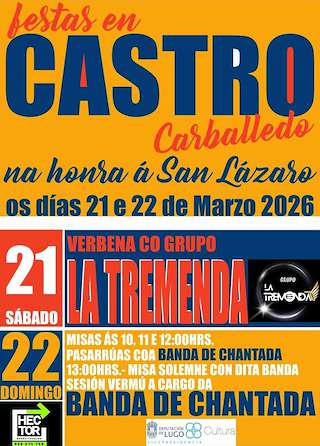 Fechas, información, programa, cartel, imágenes, mapa y ubicación de San Lázaro de Castro (2026)  en  Carballedo