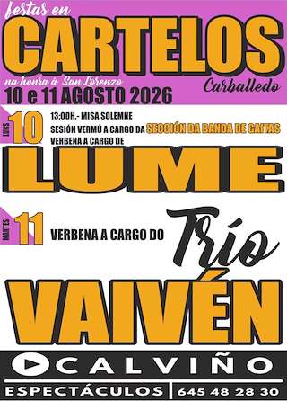Fechas, información, programa, cartel, imágenes, mapa y ubicación de San Lorenzo de Cartelos (2026)  en  Carballedo