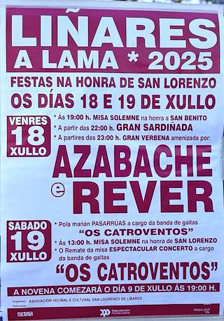 Fechas, información, programa, cartel, imágenes, mapa y ubicación de San Lorenzo de Liñares  en  A Lama