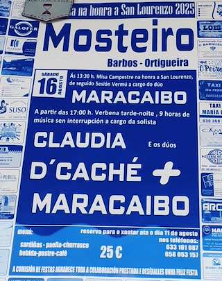Fechas, información, programa, cartel, imágenes, mapa y ubicación de San Lorenzo de Mosteiro  en  Ortigueira