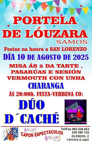 Fechas, información, programa, cartel, imágenes, mapa y ubicación de San Lorenzo de Portela de Lóuzara  en  Samos