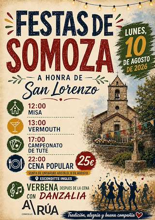 Fechas, información, programa, cartel, imágenes, mapa y ubicación de San Lorenzo de Somoza (2026)  en  A Rúa