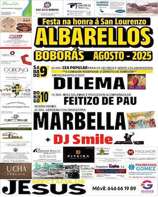 Fechas, información, programa, cartel, imágenes, mapa y ubicación de San Lourenzo de Albarellos  en  Boborás
