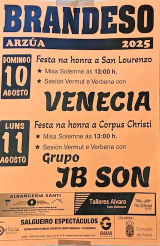 Fechas, información, programa, cartel, imágenes, mapa y ubicación de San Lourenzo de Brandeso  en  Arzúa
