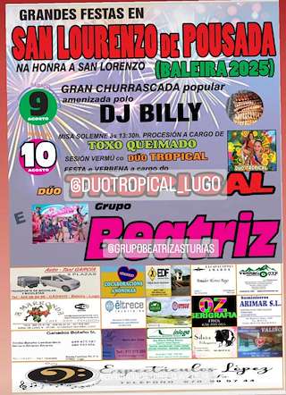 Fechas, información, programa, cartel, imágenes, mapa y ubicación de San Lourenzo de Pousada  en  Baleira