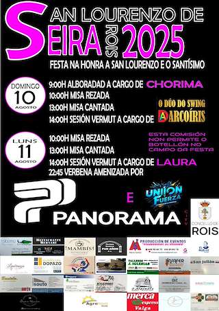 Fechas, información, programa, cartel, imágenes, mapa y ubicación de San Lourenzo de Seira  en  Rois