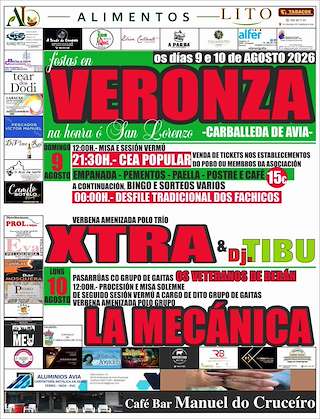 Fechas, información, programa, cartel, imágenes, mapa y ubicación de San Lourenzo de Veronza (2026)  en  Carballeda de Avia