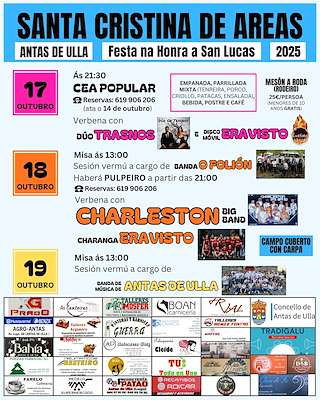 Fechas, información, programa, cartel, imágenes, mapa y ubicación de San Lucas de Santa Cristina de Areas (2025)  en  Antas de Ulla