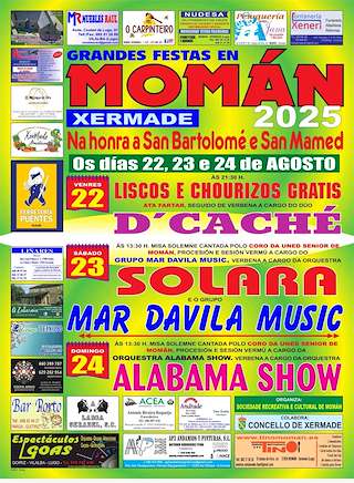 Fechas, información, programa, cartel, imágenes, mapa y ubicación de San Mamed e San Bartolomé de Momán  en  Xermade