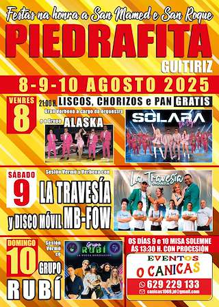 Fechas, información, programa, cartel, imágenes, mapa y ubicación de San Mamed y San Roque de Pedrafita  en  Guitiriz
