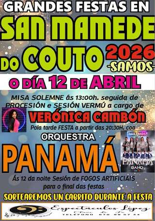 Fechas, información, programa, cartel, imágenes, mapa y ubicación de San Mamede de Couto  en  Samos