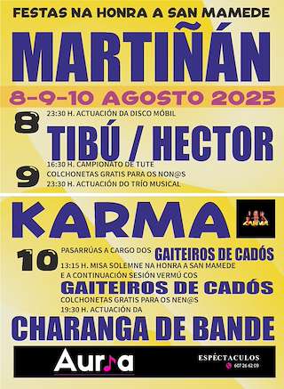 Fechas, información, programa, cartel, imágenes, mapa y ubicación de San Mamede de Martiñan  en  Bande