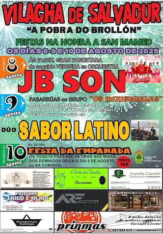 Fechas, información, programa, cartel, imágenes, mapa y ubicación de San Mamede de Vilachá de Salvadur  en  A Pobra do Brollón
