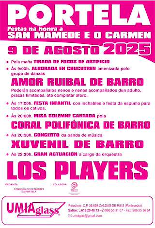 Fechas, información, programa, cartel, imágenes, mapa y ubicación de San Mamede e o Carmen de Portela  en  Barro