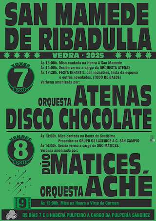 Fechas, información, programa, cartel, imágenes, mapa y ubicación de San Mamede e Santísimo Sacramento de Ribadulla  en  Vedra