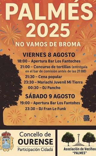 Fechas, información, programa, cartel, imágenes, mapa y ubicación de San Mamede e Virxen do Rosario de Palmés  en  Ourense
