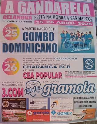 Fechas, información, programa, cartel, imágenes, mapa y ubicación de San Marcos de A Gandarela  en  Celanova