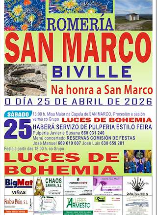 Fechas, información, programa, cartel, imágenes, mapa y ubicación de San Marcos de Biville (2026)  en  Sarria