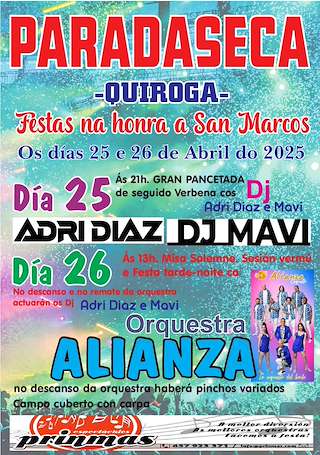 Fechas, información, programa, cartel, imágenes, mapa y ubicación de San Marcos de Paradaseca  en  Quiroga