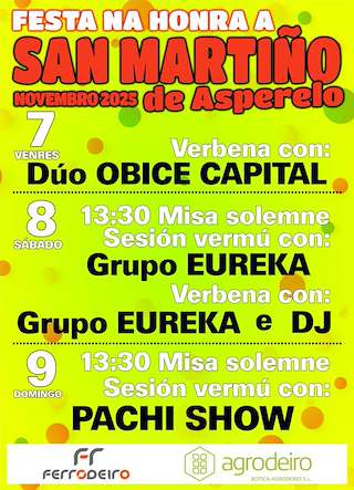 Fechas, información, programa, cartel, imágenes, mapa y ubicación de San Martiño de Asperelo (2025)  en  Rodeiro