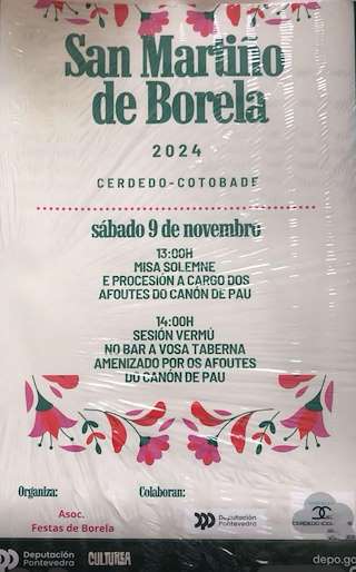 Fechas, información, programa, cartel, imágenes, mapa y ubicación de San Martiño de Borela  en  Cerdedo-Cotobade