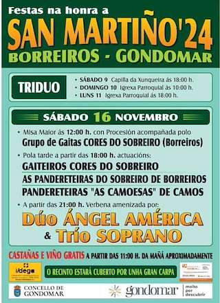Fechas, información, programa, cartel, imágenes, mapa y ubicación de San Martiño de Borreiros (2025)  en  Gondomar