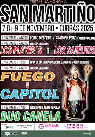 Fechas, información, programa, cartel, imágenes, mapa y ubicación de San Martiño de Currás (2025) en Tomiño