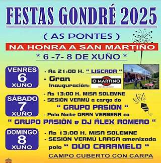Fechas, información, programa, cartel, imágenes, mapa y ubicación de San Martiño de Gondré  en  As Pontes de García Rodríguez