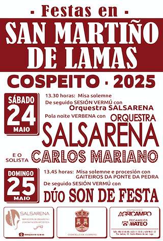Fechas, información, programa, cartel, imágenes, mapa y ubicación de San Martiño de Lamas  en  Cospeito