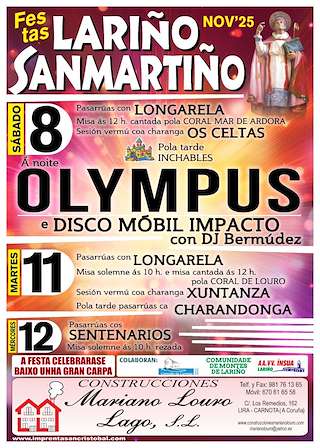 Fechas, información, programa, cartel, imágenes, mapa y ubicación de San Martiño de Lariño (2025) en Carnota