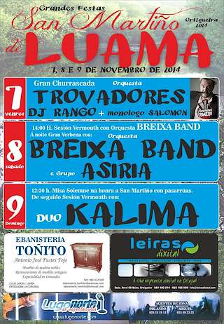 Fechas, información, programa, cartel, imágenes, mapa y ubicación de San Martiño de Luama (2025)  en  Ortigueira