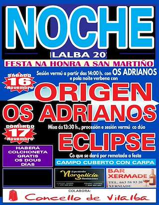 Fechas, información, programa, cartel, imágenes, mapa y ubicación de San Martiño de Noche  en  Vilalba