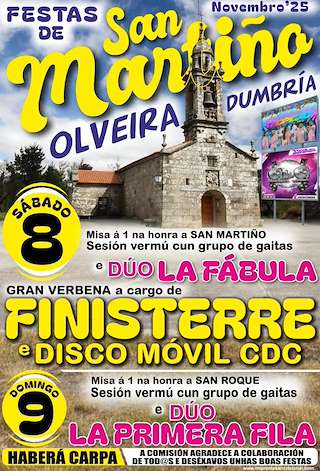 Fechas, información, programa, cartel, imágenes, mapa y ubicación de San Martiño de Olveira (2025)  en  Dumbría