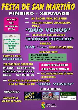Fechas, información, programa, cartel, imágenes, mapa y ubicación de San Martiño de Piñeiro  en  Xermade