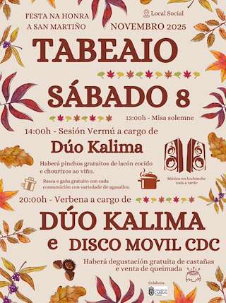 Fechas, información, programa, cartel, imágenes, mapa y ubicación de San Martiño de Tabeaio (2025)  en  Carral