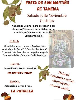 Fechas, información, programa, cartel, imágenes, mapa y ubicación de San Martiño de Tameiga (2025)  en  Mos