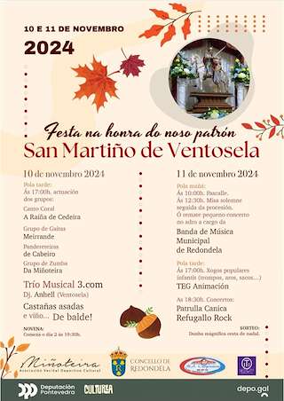 Fechas, información, programa, cartel, imágenes, mapa y ubicación de San Martiño de Ventosela  en  Redondela