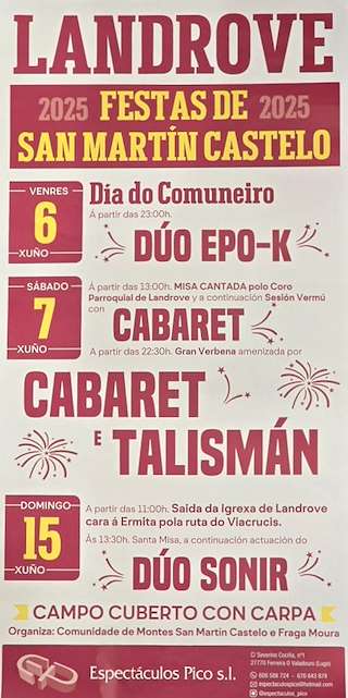 Fechas, información, programa, cartel, imágenes, mapa y ubicación de San Martín Castelo de Landrove  en  Viveiro