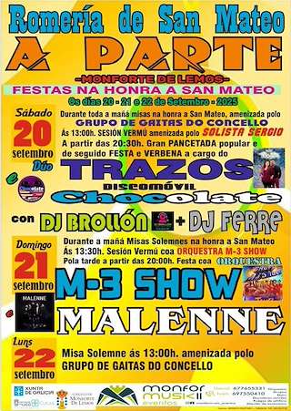 Fechas, información, programa, cartel, imágenes, mapa y ubicación de San Mateo de A Parte (2026)  en  Monforte de Lemos