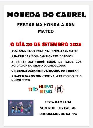 Fechas, información, programa, cartel, imágenes, mapa y ubicación de San Mateo de Moreda do Caurel  en  Folgoso do Courel