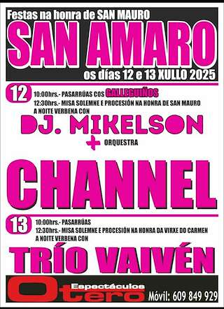 Fechas, información, programa, cartel, imágenes, mapa y ubicación de San Mauro e Virxe do Carme  en  San Amaro