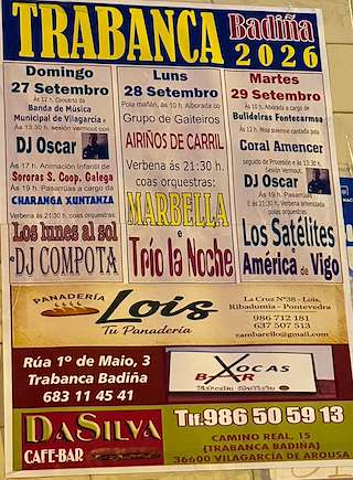 Fechas, información, programa, cartel, imágenes, mapa y ubicación de San Miguel Arcángel de Trabanca Badiña (2026) en Vilagarcía de Arousa