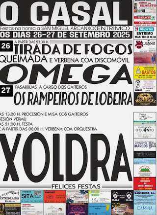 Fechas, información, programa, cartel, imágenes, mapa y ubicación de San Miguel Arcanxo de O Casal  en  Entrimo
