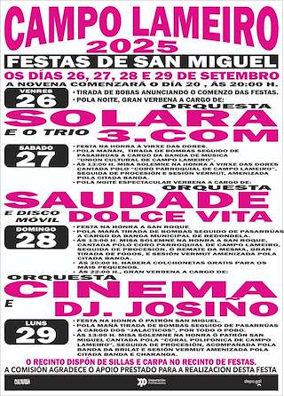 Fechas, información, programa, cartel, imágenes, mapa y ubicación de San Miguel (2025)  en  Campo Lameiro